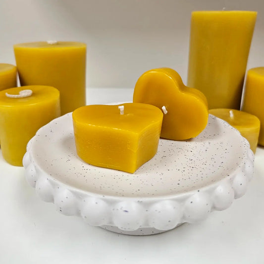 Heart Shaped Beeswax Candles | Pī ākau New Zealand | Buy Online