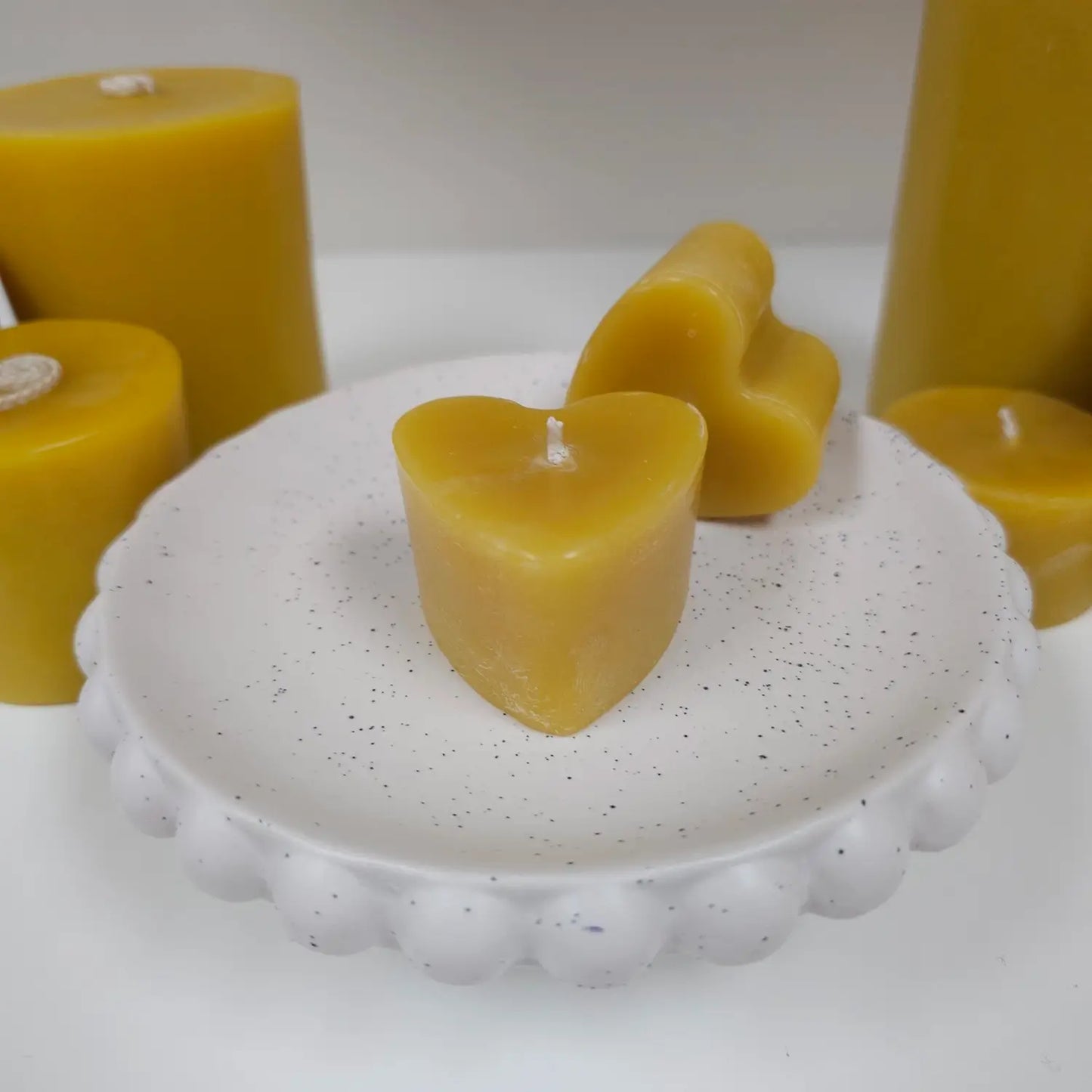 Small Heart Shaped Beeswax Candles | Pī ākau New Zealand | Buy Online